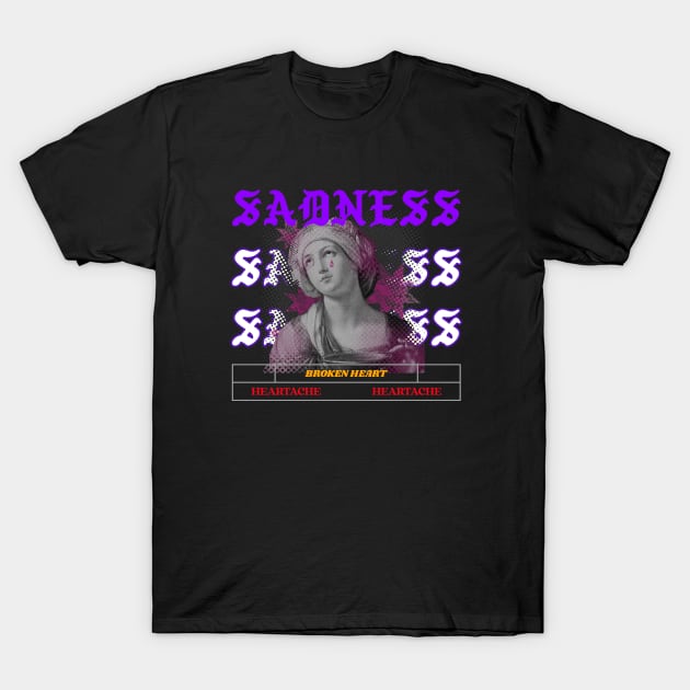 Sadness T-Shirt by Vintage Oldschool Apparel 